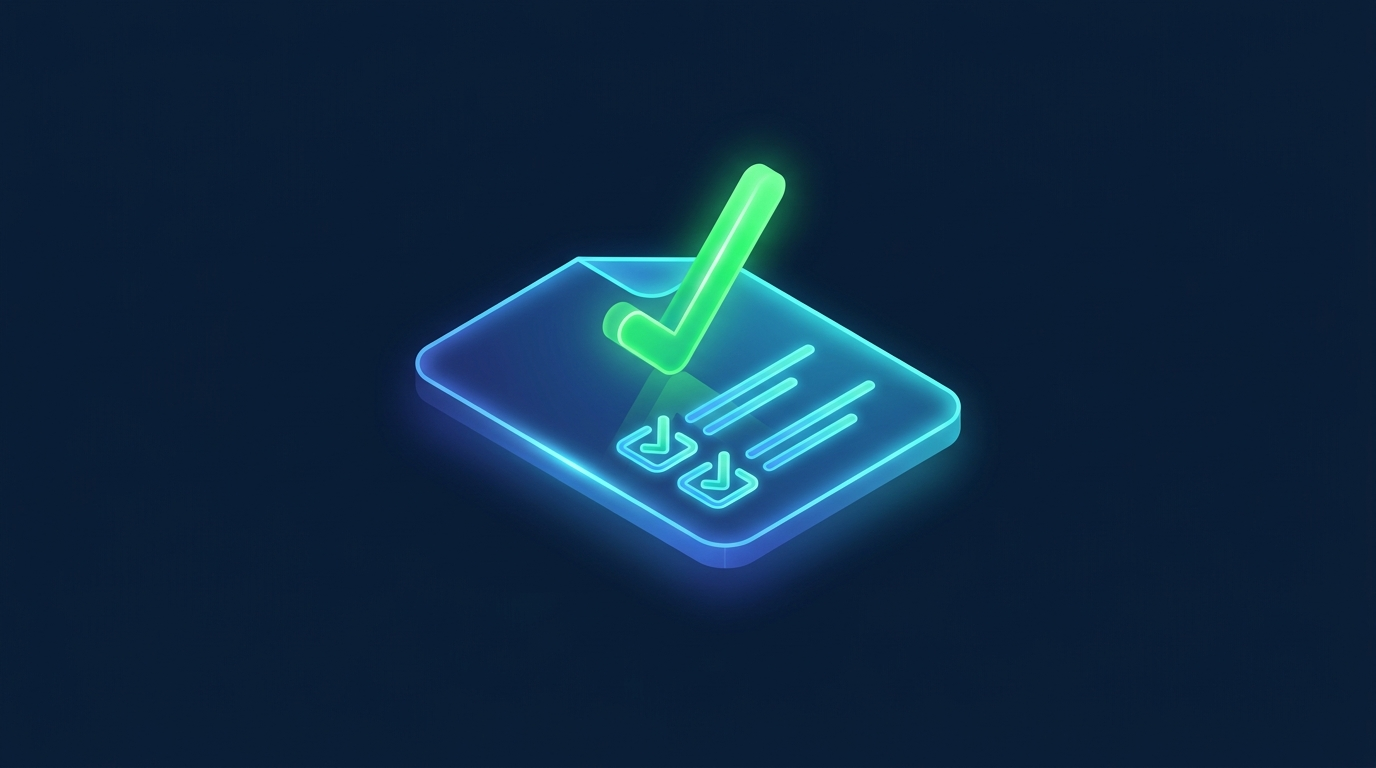 An invoice validated with a checkmark