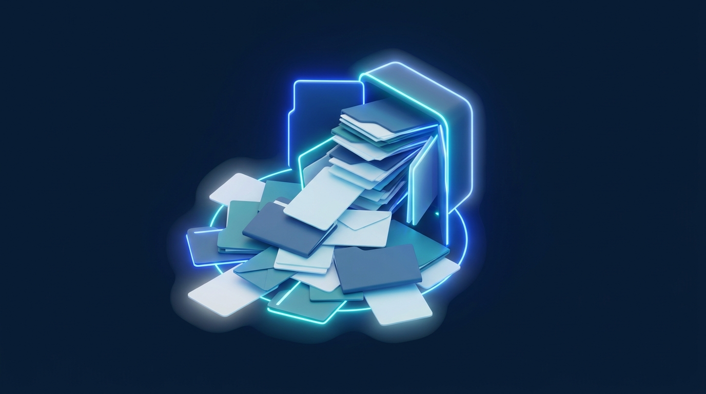 An overflowing pile of logistics documents